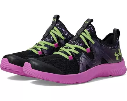 Кроссовки Under Armour Kids Pre School Infinity Alternate Lace, цвет Black/Vivid Magenta/Morph Green