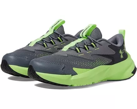 Кроссовки Under Armour Kids Pre School Scramjet 6 Alternate Lace, цвет Titan Gray/Black/Morph Green