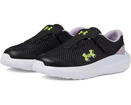 Кроссовки Under Armour Kids Surge 4 Alternate Closure, цвет Black/Purple Ace/High-Vis Yellow