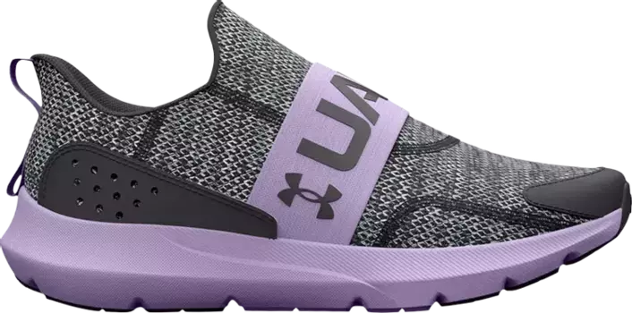 Кроссовки Under Armour Surge 3 Slip GS Jet Grey Nebula Purple, серый