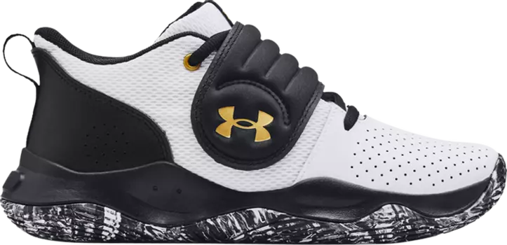 Кроссовки Under Armour Zone BB GS White Black Gold, белый