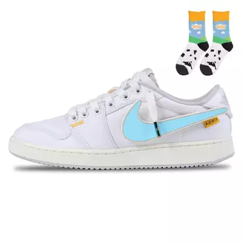 Кроссовки Union Air Jordan 1 Vintage Basketball Shoes Unisex Low-top White/blue, слоновая кость
