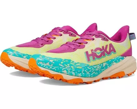 Кроссовки Unisex Hoka Kids Speedgoat 6, цвет Fuchsia/Electric Aqua