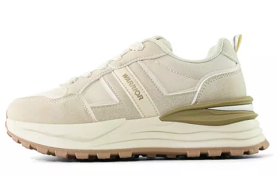 Кроссовки унисекс на толстой подошве бежево-коричневого цвета Warrior