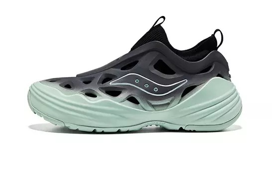 Кроссовки унисекс низкие серо-черно-зеленые Saucony