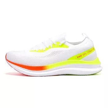 Кроссовки унисекс с низким верхом, белые/флуоресцентно-зеленые Voit