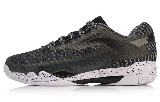 Кроссовки унисекс с низким верхом, черные/зеленые Lining