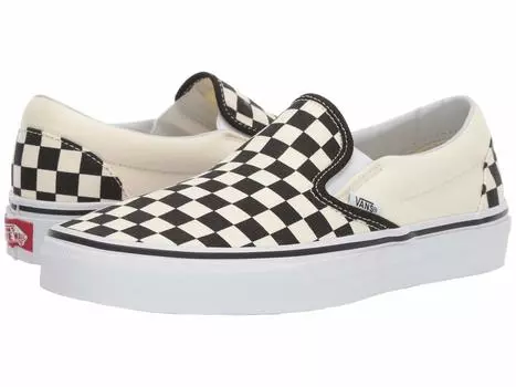 Кроссовки Unisex Vans Classic Slip-On, цвет Black and White Checker/White (Canvas)
