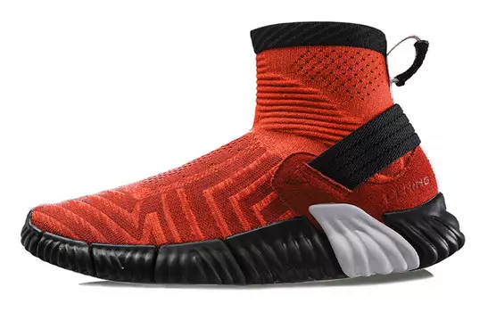 Кроссовки унисекс высокие красные/черные Lining