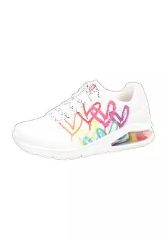 Кроссовки Uno 2 - Floating Love, принт, шнуровка, женские SKECHERS, белый