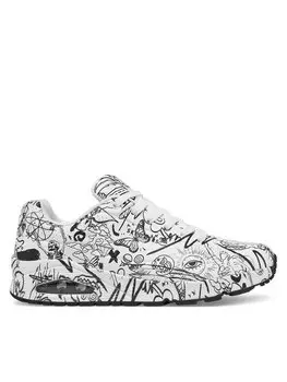 Кроссовки UNO Printed Lace-Up 183501/WBK Skechers, белый