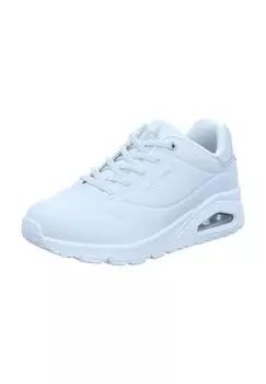 Кроссовки Uno "Shimmer Away", искусственная кожа, женские SKECHERS, цвет White Durabuck, Si