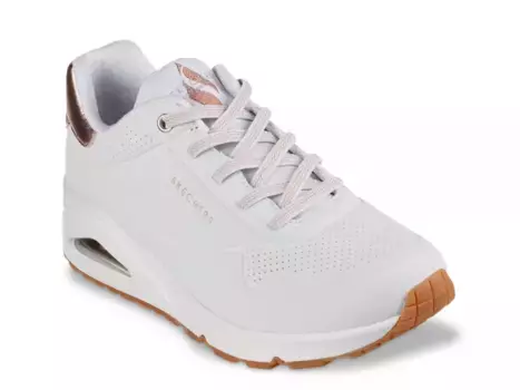 Кроссовки Uno Shimmer Away - женские Skechers, White/Rose Gold