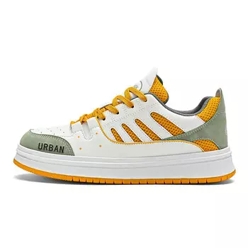 Кроссовки URBAN AUTHENTIC Skateboarding Shoes Men Low-top, белый/желтый