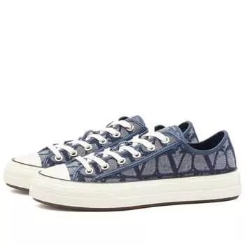Кроссовки Valentino Icon Low Top, джинсовый синий