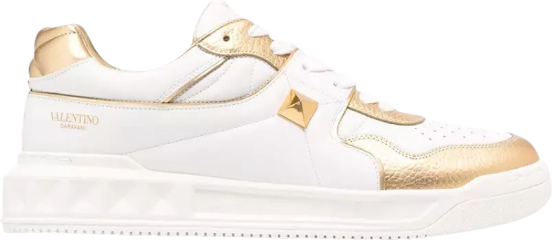 Кроссовки Valentino One Stud Low White Brass, белый