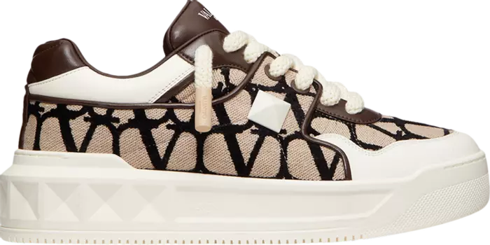 Кроссовки Valentino One Stud XL Low 'Toile Iconographe - Natural Fondant', коричневый
