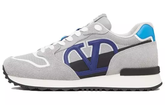 Кроссовки Valentino V Logo Pace Sneaker, серый / синий