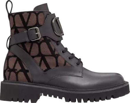 Кроссовки Valentino Wmns Iconographe Combat Boot 'VLogo - Fondant Black', черный