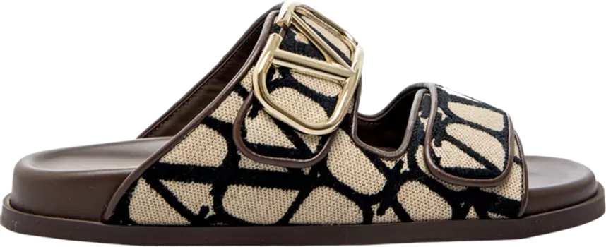 Кроссовки Valentino Wmns Toile Iconographe Double Strap Sandal 'VLogo - Brown', коричневый