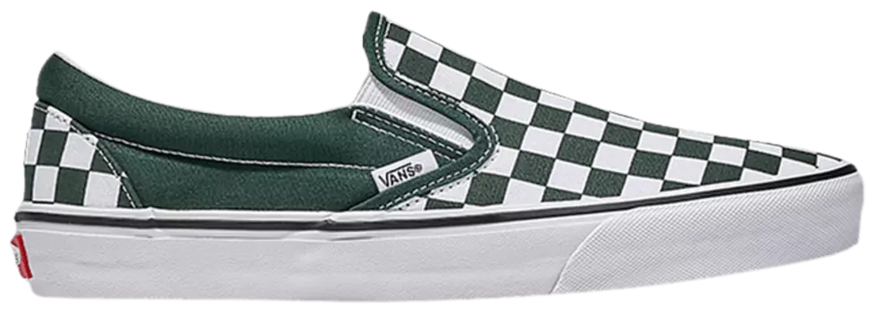 Кроссовки Vans Classic Slip-On 'Checkerboard - Scarab Green', зеленый