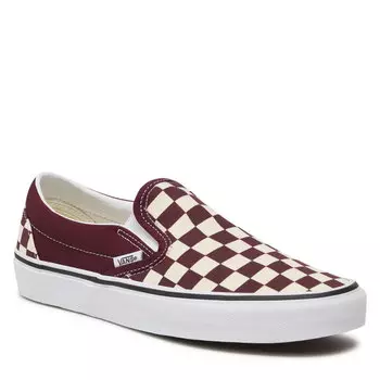 Кроссовки Vans ClassicSlip-O, белый/вишневый/бордовый