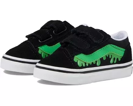Кроссовки Vans Kids T Old Skool V, цвет Glow Slime Black/Green