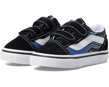 Кроссовки Vans Kids T Old Skool V, цвет Pixel Flame Black/Blue
