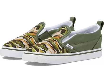 Кроссовки Vans Kids T Slip-On V, цвет Painted Camo Green/Multi
