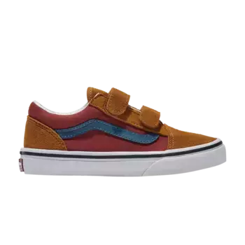 Кроссовки Vans Old Skool V Kids Brown Red, коричневый