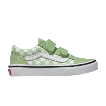 Кроссовки Vans Old Skool V Kids Checkerboard - Pistachio Green, зеленый
