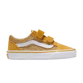Кроссовки Vans Old Skool V Kids Glitter - Champagne Gold Yellow, золотой