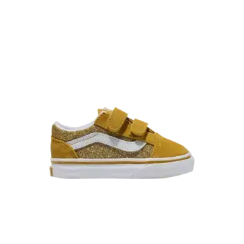 Кроссовки Vans Old Skool V Toddler Glitter - Champagne Gold Yellow, золотой