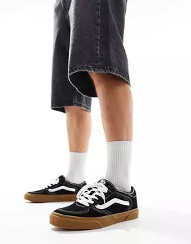 Кроссовки Vans – Rowley – чёрно-белые на резиновой подошве