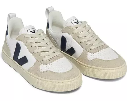Кроссовки VEJA Kids Small V-10 Laces, цвет Extra-White_Nautico_Almond