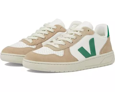 Кроссовки VEJA V-10, цвет Extra White/Emeraude/Sahara