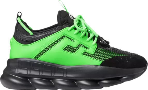 Кроссовки Versace Chain Reaction Black Green, черный
