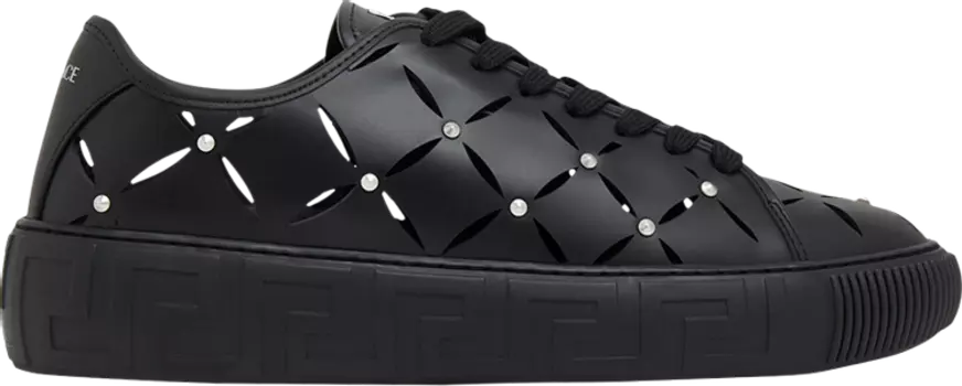 Кроссовки Versace Greca Sneaker 'Cut-Out Stud - Black', черный