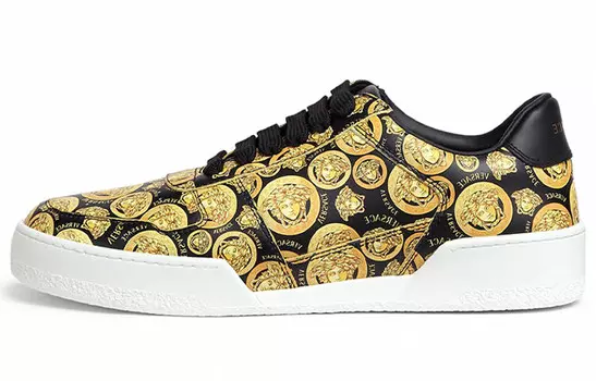 Кроссовки Versace Ilus Medusa Amplified Print, черный / золотой
