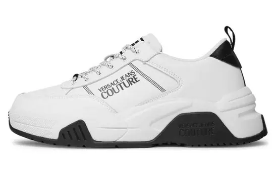 Кроссовки VERSACE JEANS Couture Logo-print Lace-up Sneakers, белый