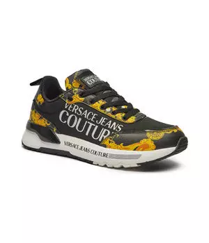 Кроссовки Versace Jeans Couture с элементами кожи, черный / золотой