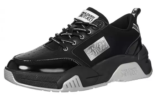 Кроссовки VERSACE JEANS Couture Stargaze Logo-embossed Sneakers, черный