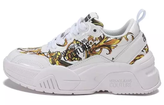 Кроссовки VERSACE JEANS Lifestyle Shoes Women's Low-top Gold, белый