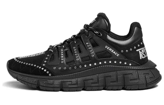 Кроссовки Versace La Greca, черный / серебряный