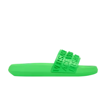 Кроссовки Versace Slide, цвет Allover Logo - Bright Green
