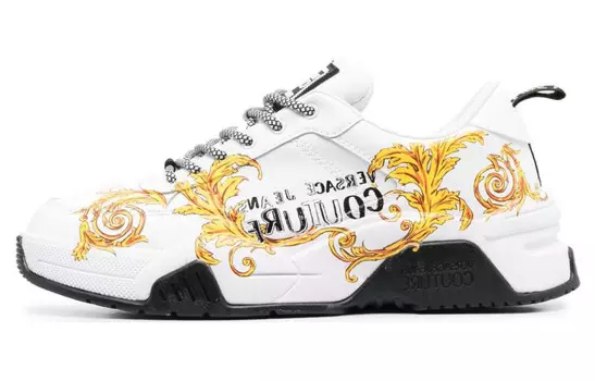 Кроссовки Versace Stargaze Sneakers 'Baroque Print - White Gold', белый