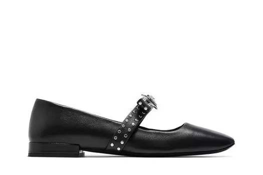 Кроссовки Versace Wmns Gianni Ribbon Studded Ballerinas 'Black', черный