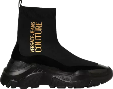 Кроссовки Versace Wmns Speedtrack Socks Black Gold, черный