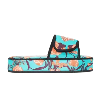 Кроссовки Versace Wmns Wedges Slide Baroque Art Deco Flowers - Blue, синий