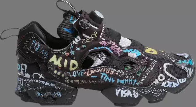 Кроссовки vetements x instapump fury 'graffiti - black' Reebok, черный